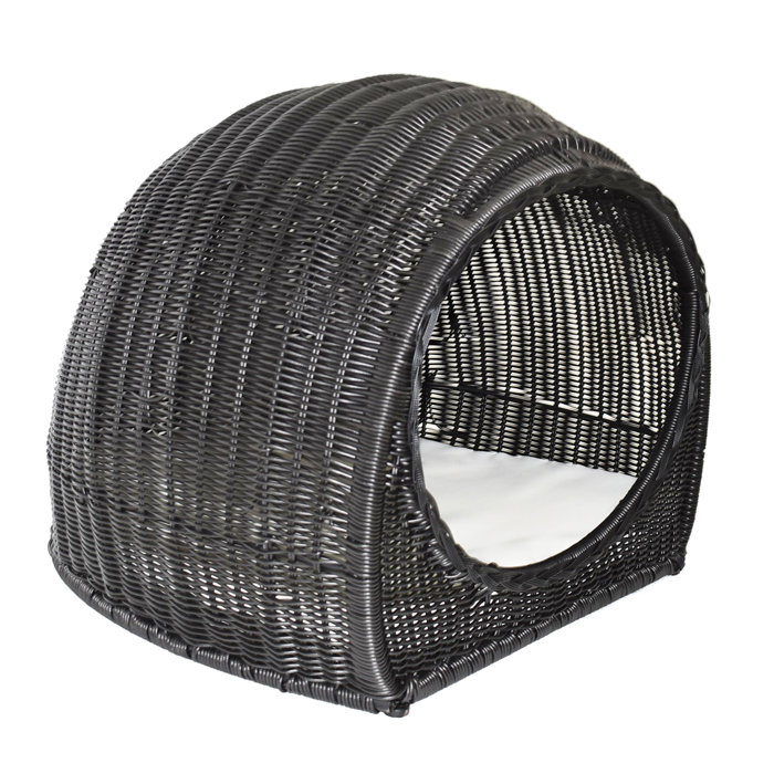 Tucker Murphy Pet™ Slagelse Wicker Igloo Hooded Bed with Cushion